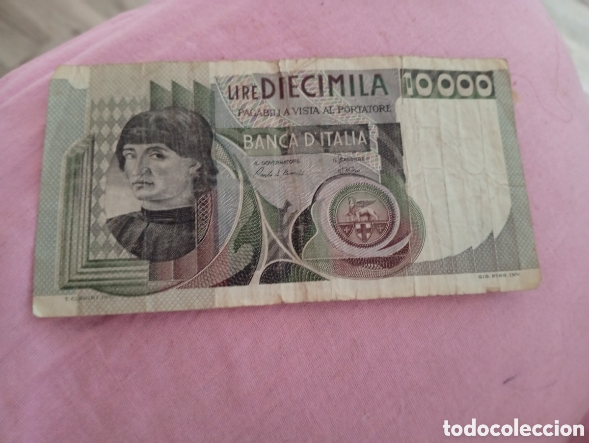 Billets internationaux: Billete Italia con desgaste