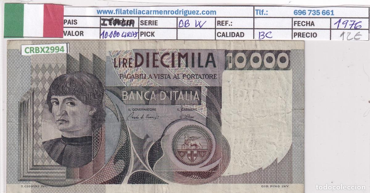 Billetes extranjeros: CRBX2994 BILLETE ITALIA 10000 LIRAS 1976 BC