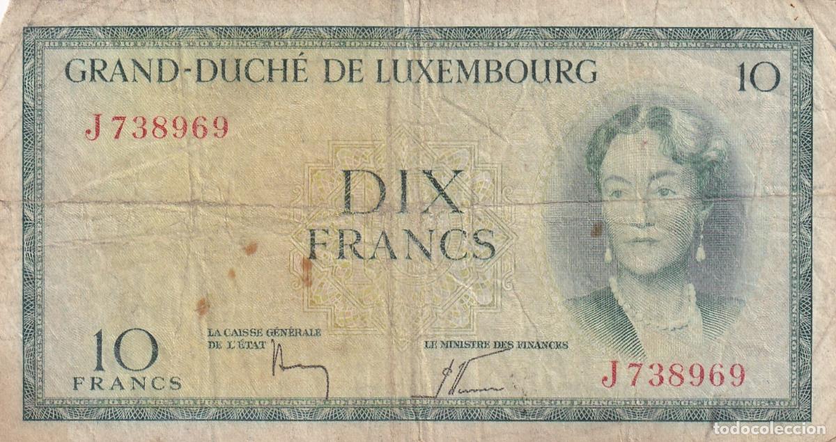 Billetes extranjeros: CRBX2921 BILLETE LUXEMBURGO 10 FRANCOS USADO