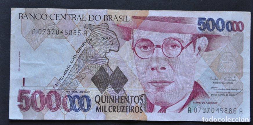 Billetes extranjeros: BRASIL - 500000 CRUZEIROS