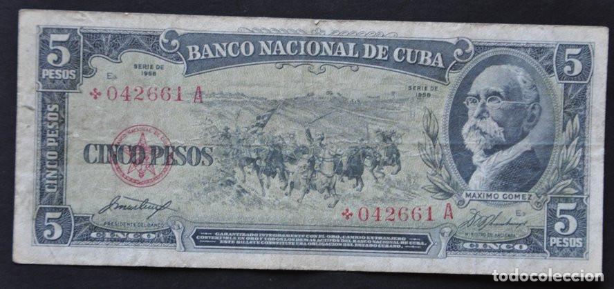 Billetes extranjeros: CUBA - 5 PESOS 1958 SERIE ESPECIAL