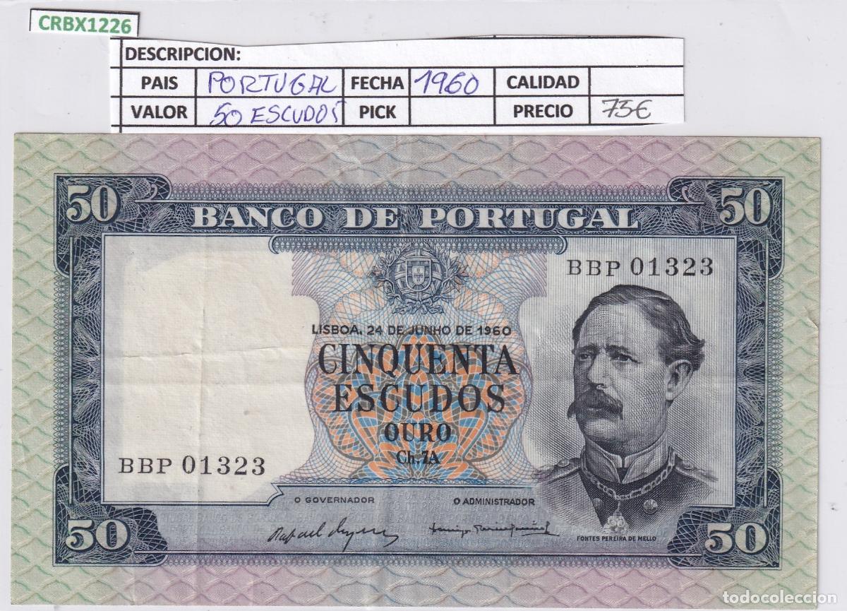 Billetes extranjeros: CRBX1226 BILLETE PORTUGAL 50 ESCUDOS 1960 BC