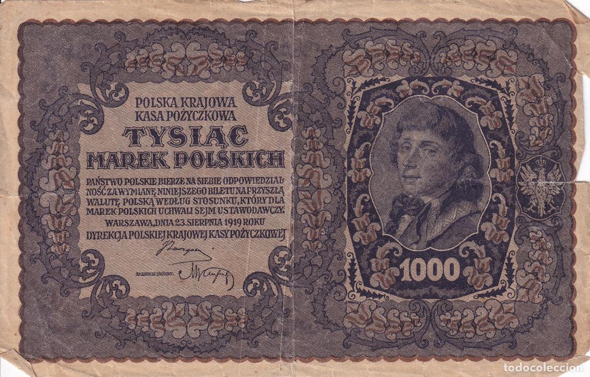 Billetes extranjeros: CRBX2447 BILLETE POLONIA 1000 MAREK 1919 MC CON ROTURAS