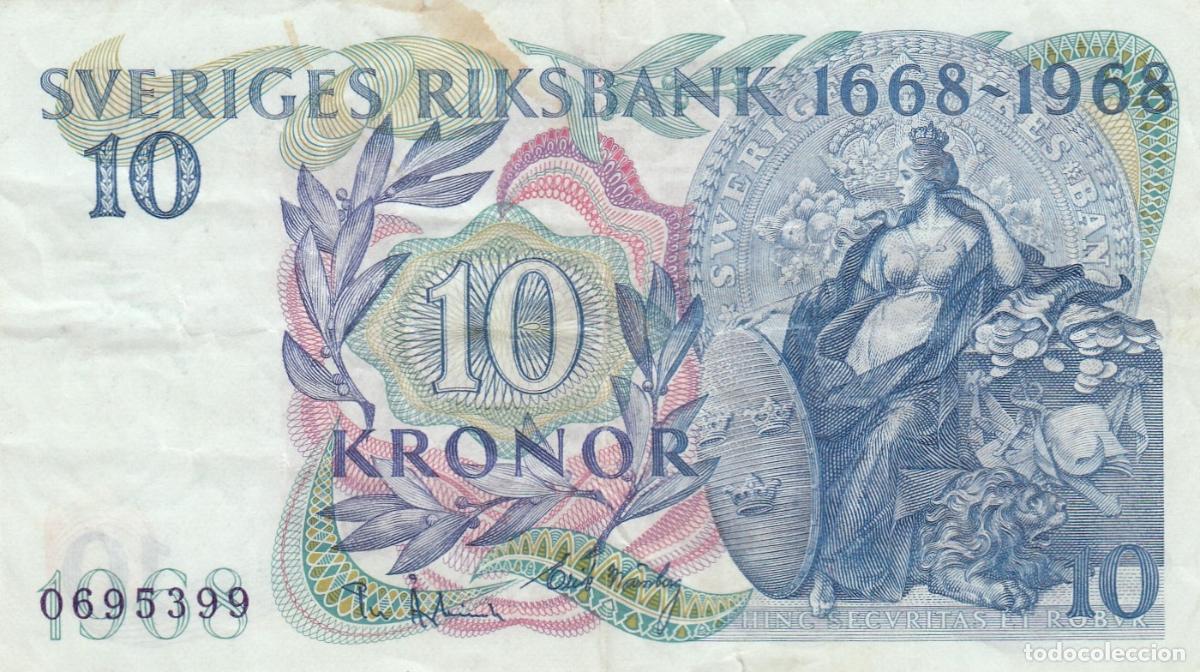 Billetes extranjeros: CRBX2803 BILLETE SUECIA 10 KRONOR 1968 MBC