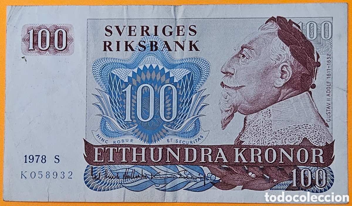 International Banknotes: SUECIA, 100 CORONAS, 1978.