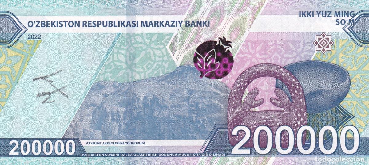 Billetes extranjeros: CRBX2955 BILLETE UZBEKISTAN 200000 SOM 2022 SIN CIRCULAR CON BOLI