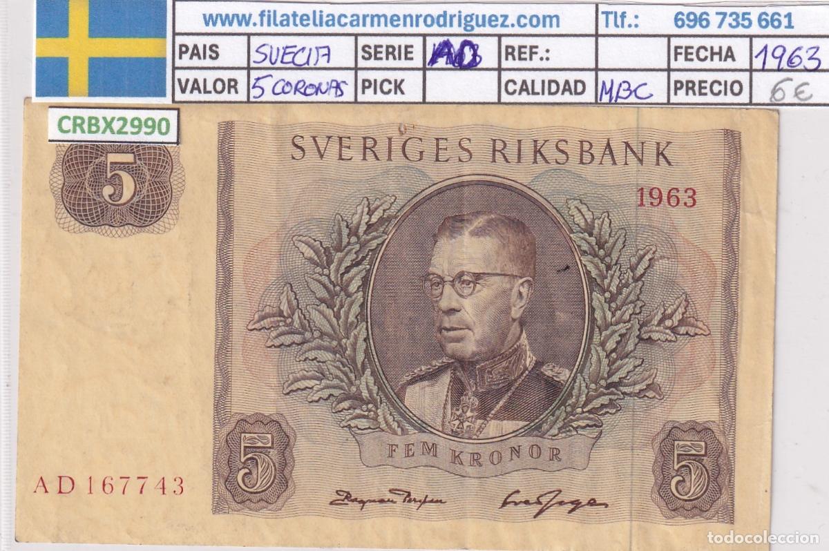 Billetes extranjeros: CRBX2990 BILLETE SUECIA 5 CORONAS 1963 MBC