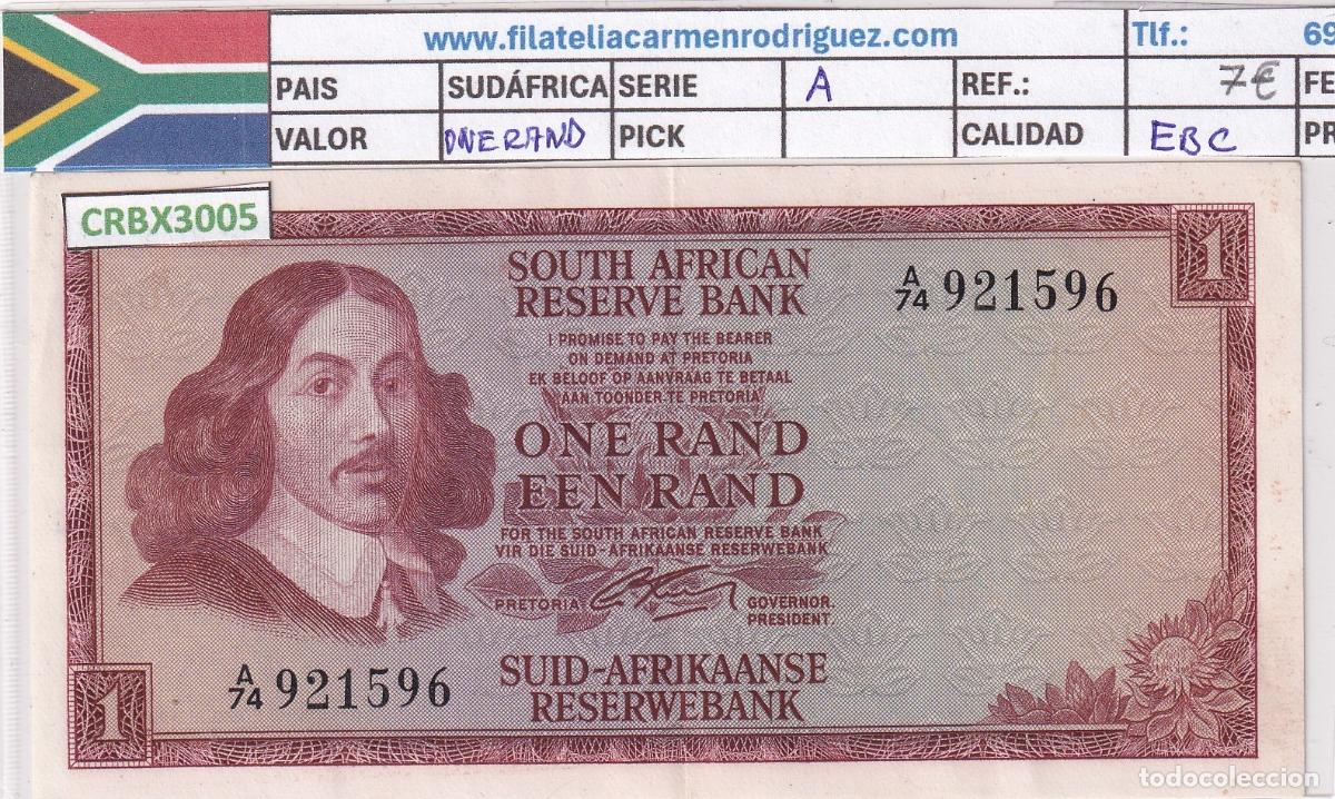 Billetes extranjeros: CRBX3005 BILLETE SUDAFRICA 1 RAND SERIE A EBC