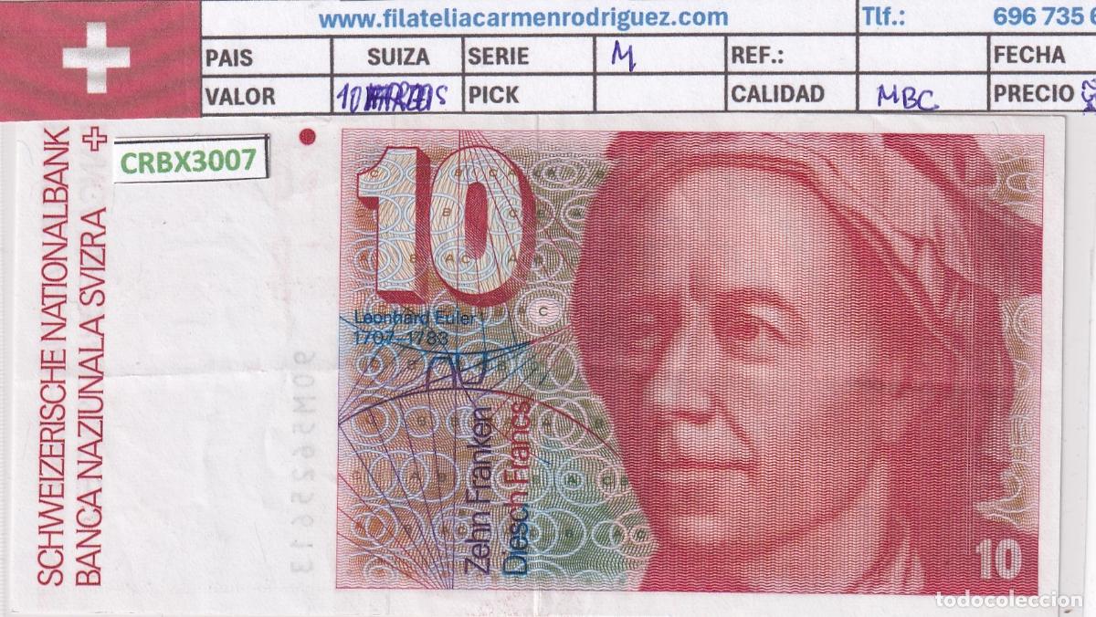 Billetes extranjeros: CRBX3007 BILLETE SUIZA 10 MARCOS SERIE M MBC