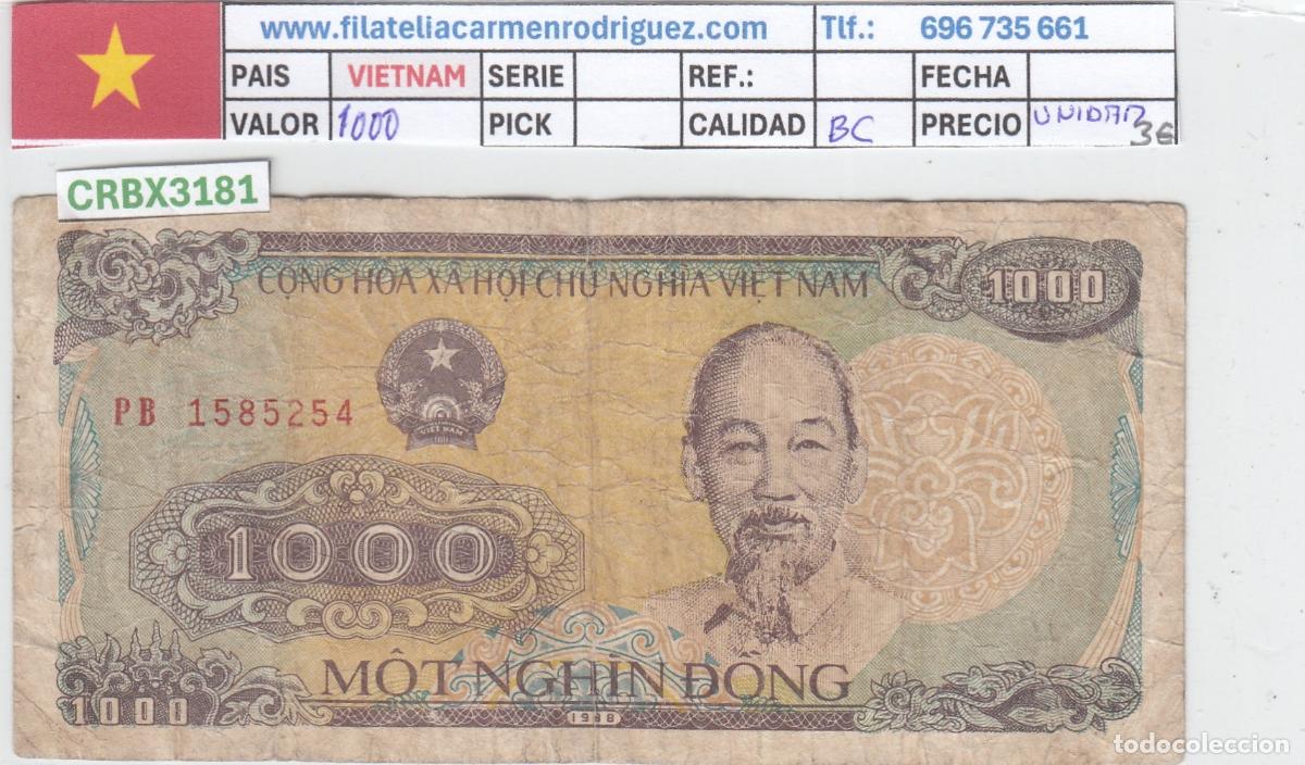 Billetes extranjeros: CRBX3181 BILLETE VIETNAM 1000 DONG 1988 BC
