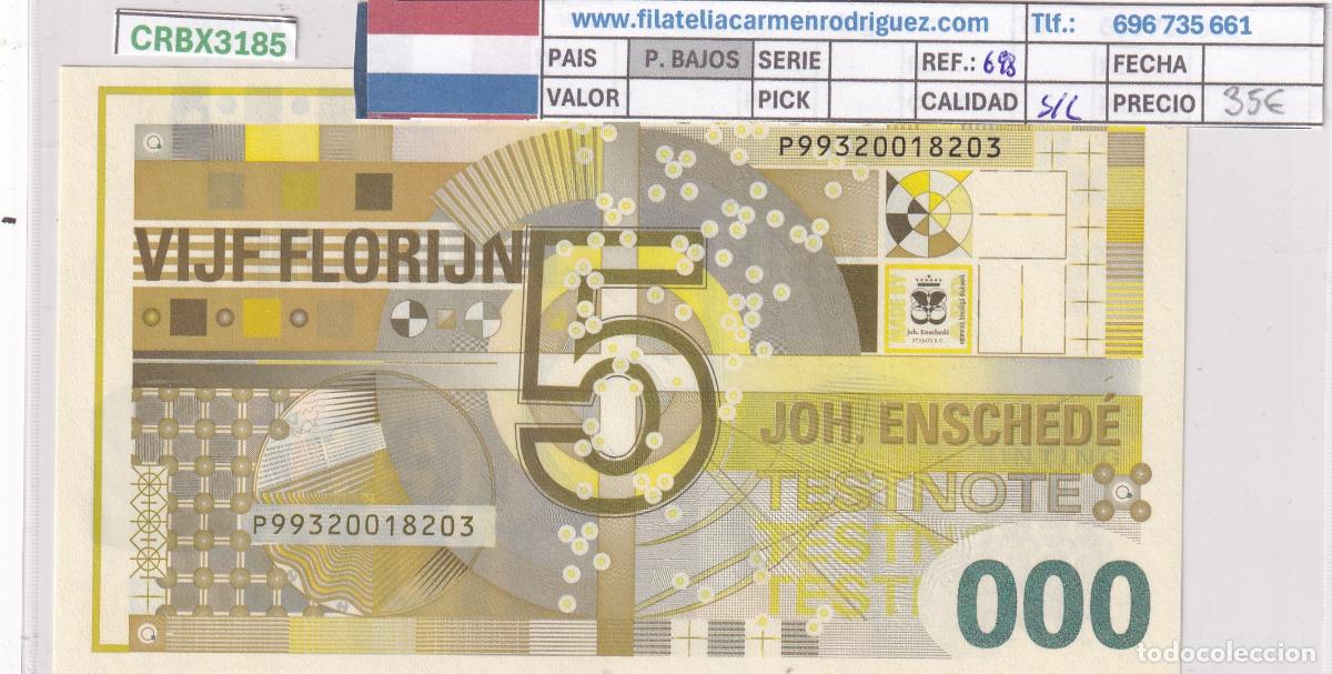 Billetes extranjeros: CRBX3185 BILLETE PAISES BAJOS 5 FLORIN TEST NOTE SIN CIRCULAR