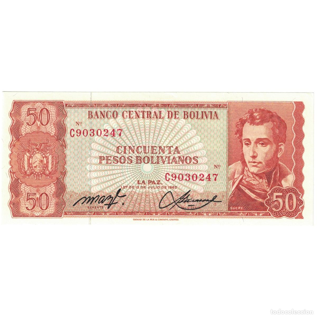 Billetes extranjeros: [#192937] Billete, 50 Pesos Bolivianos, L.1962, Bolivia, KM:162a, UNC