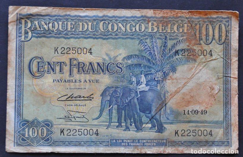 Billetes extranjeros: CONGO BELGA - 100 FRANCS 14-09-49