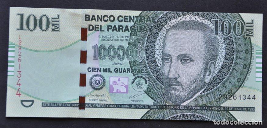 Billetes extranjeros: PARAGUAY - 100000 GUARANIES 2024