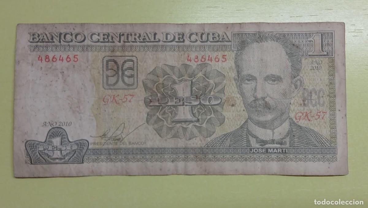 Billetes extranjeros: Billete 1 peso cubano