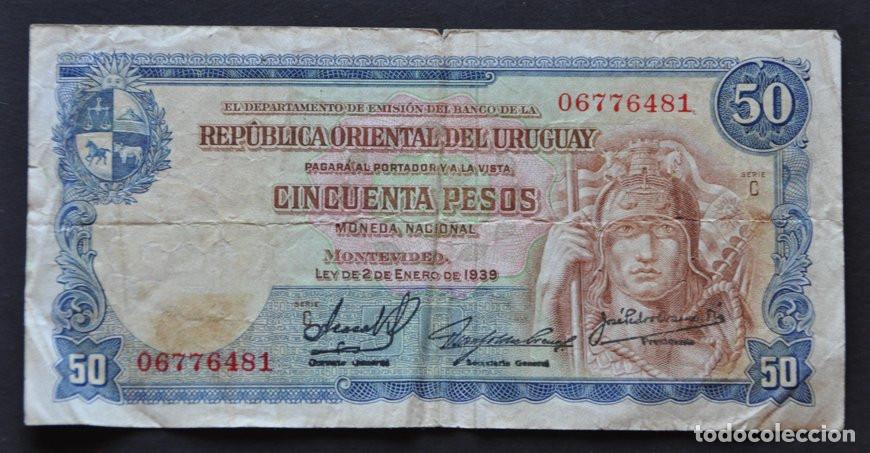 Billetes extranjeros: URUGUAY - 50 PESOS 1939