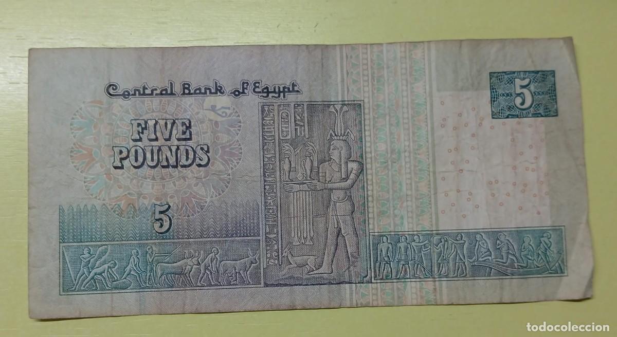 Billetes extranjeros: Billete 5 pounds de Egipto