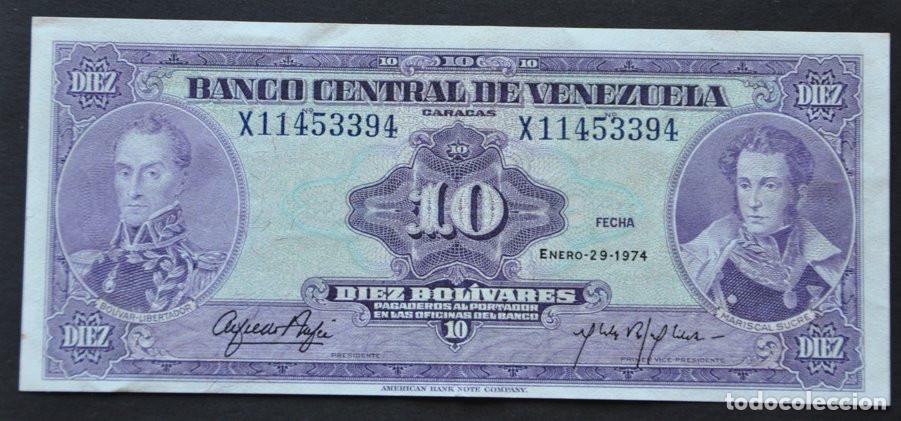 Billetes extranjeros: VENEZUELA - 10 BOL&Iacute;VARES 1974