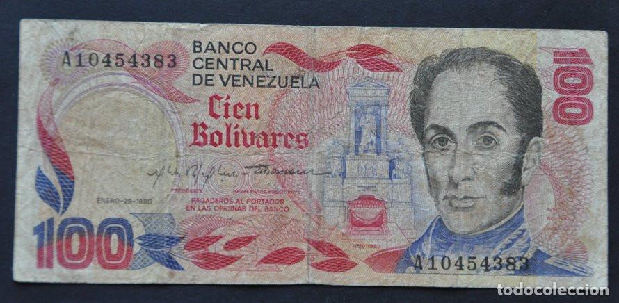Billetes extranjeros: VENEZUELA - 100 BOL&Iacute;VARES 1980
