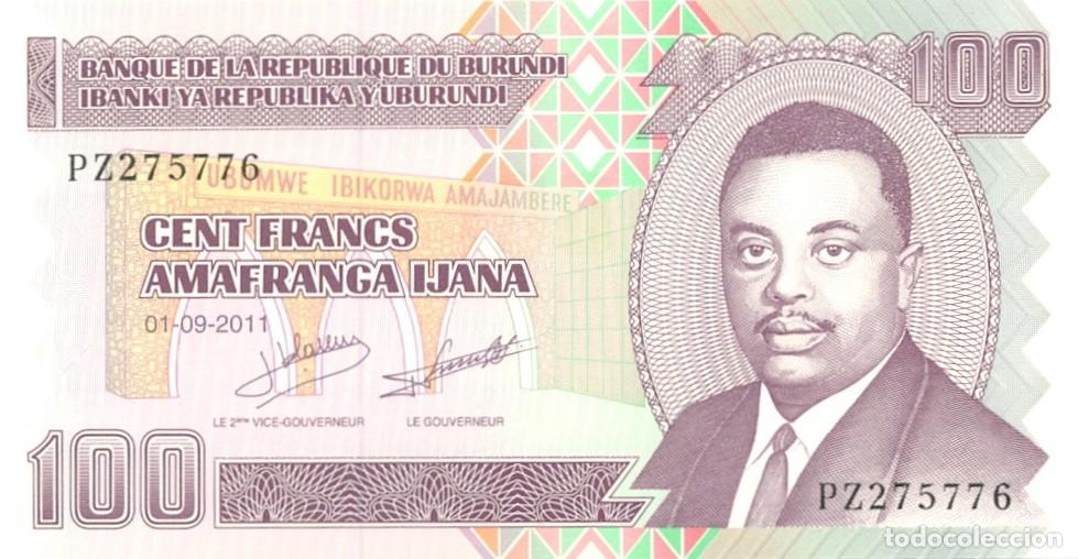 Billetes extranjeros: BURUNDI BILLETE DE 100 FRANCOS A&Ntilde;O 2011. NUEVO