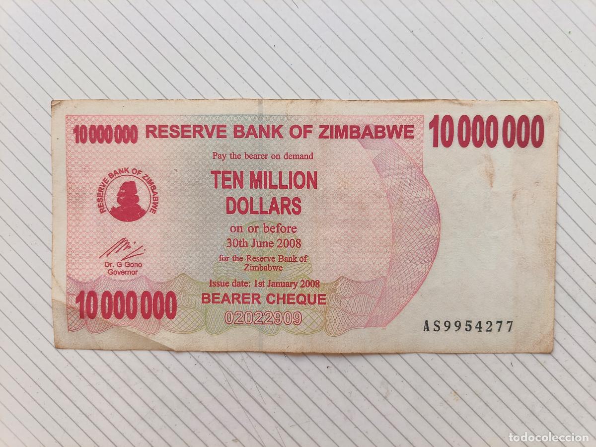 Billetes extranjeros: Zimbabwe 10.000.000, 10000000 dolares , 2008