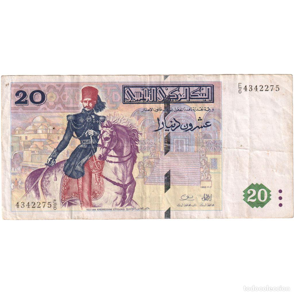 Billetes extranjeros: [#1234570] T&uacute;nez, 20 Dinars, 1992-11-07, MBC