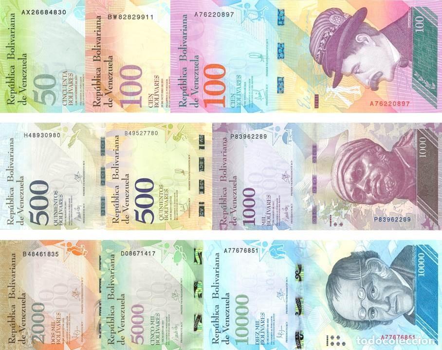 Billetes extranjeros: VENEZUELA LOTE 9 BILLETES DIFERENTES DE 50, 100, 500, 1.000, 2.000, 5.000 Y 10.000 BOL&Iacute;VARES. NUEVOS