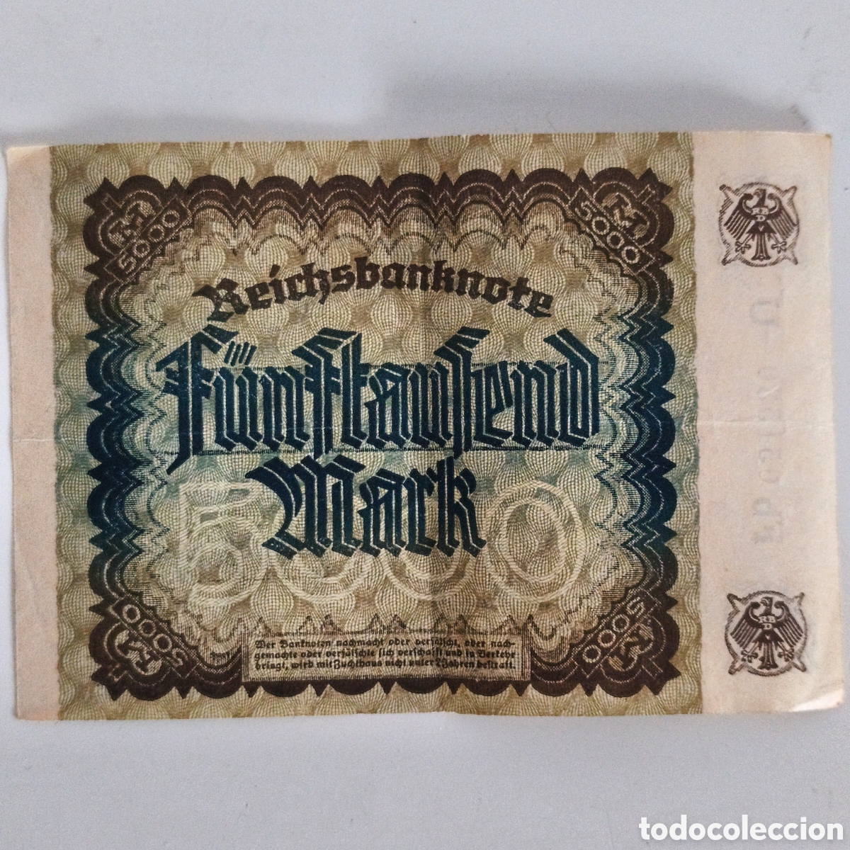 Billetes extranjeros: Alemania, 5000 Mark de 1922, P#81a, EBC - Foto 2