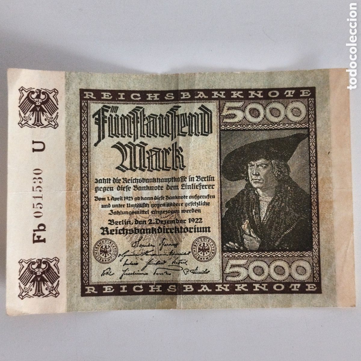 Billetes extranjeros: Alemania, 5000 Mark de 1922, P#81a, EBC