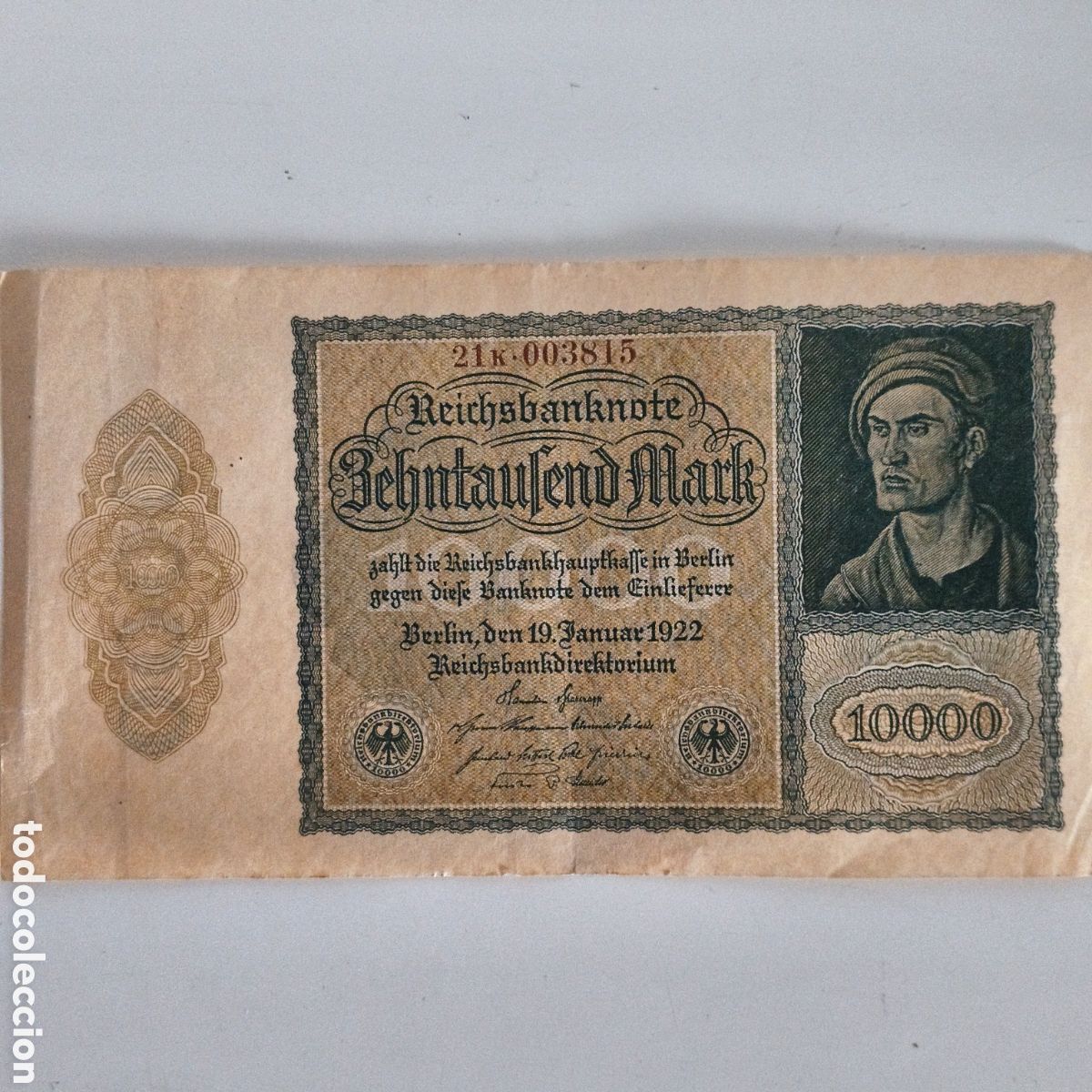 Billetes extranjeros: Alemania, 10000 Mark de 1922, P# 72, 6 digits, EBC