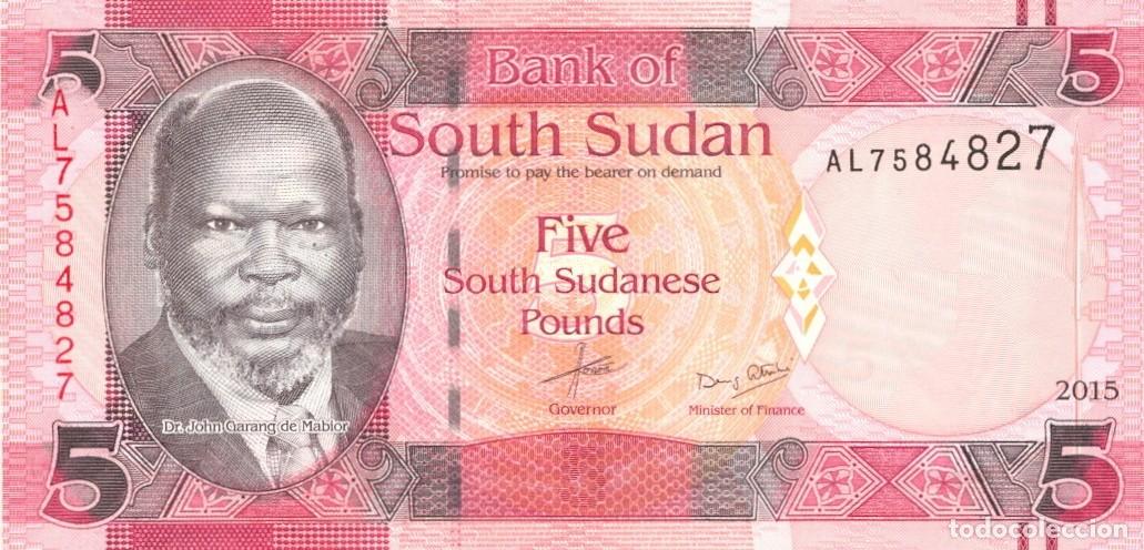 Billetes extranjeros: SUDAN DEL SUR (SOUTH SUDAN) BILLETE DE 5 LIBRAS (SOUTH SUDANESE POUNDS) 2015 NUEVO