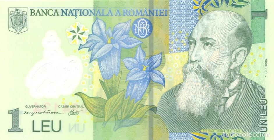 Billetes extranjeros: RUMAN&Iacute;A BILLETE DE 1 LEU 2005(2013). NUEVO