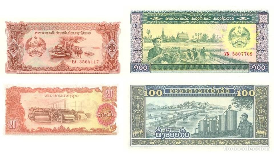 Billetes extranjeros: LAOS LOTE DE 2 BILLETES DE 20 Y 100 KIP 1979. NUEVOS