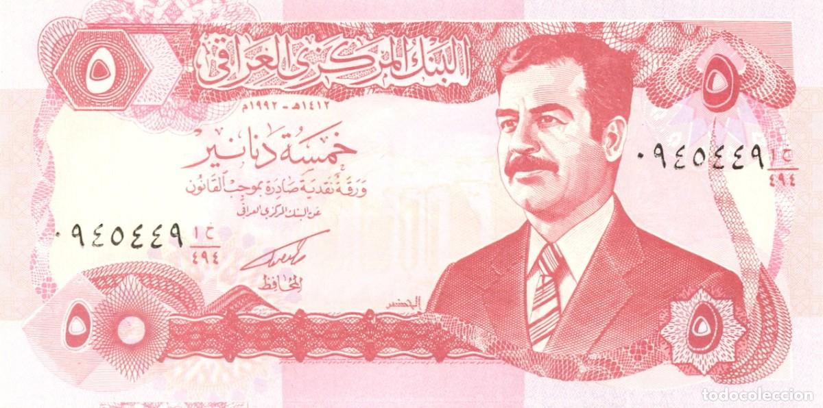 Billetes extranjeros: IR&Aacute;Q BILLETE DE 5 DINARES 1992 NUEVO