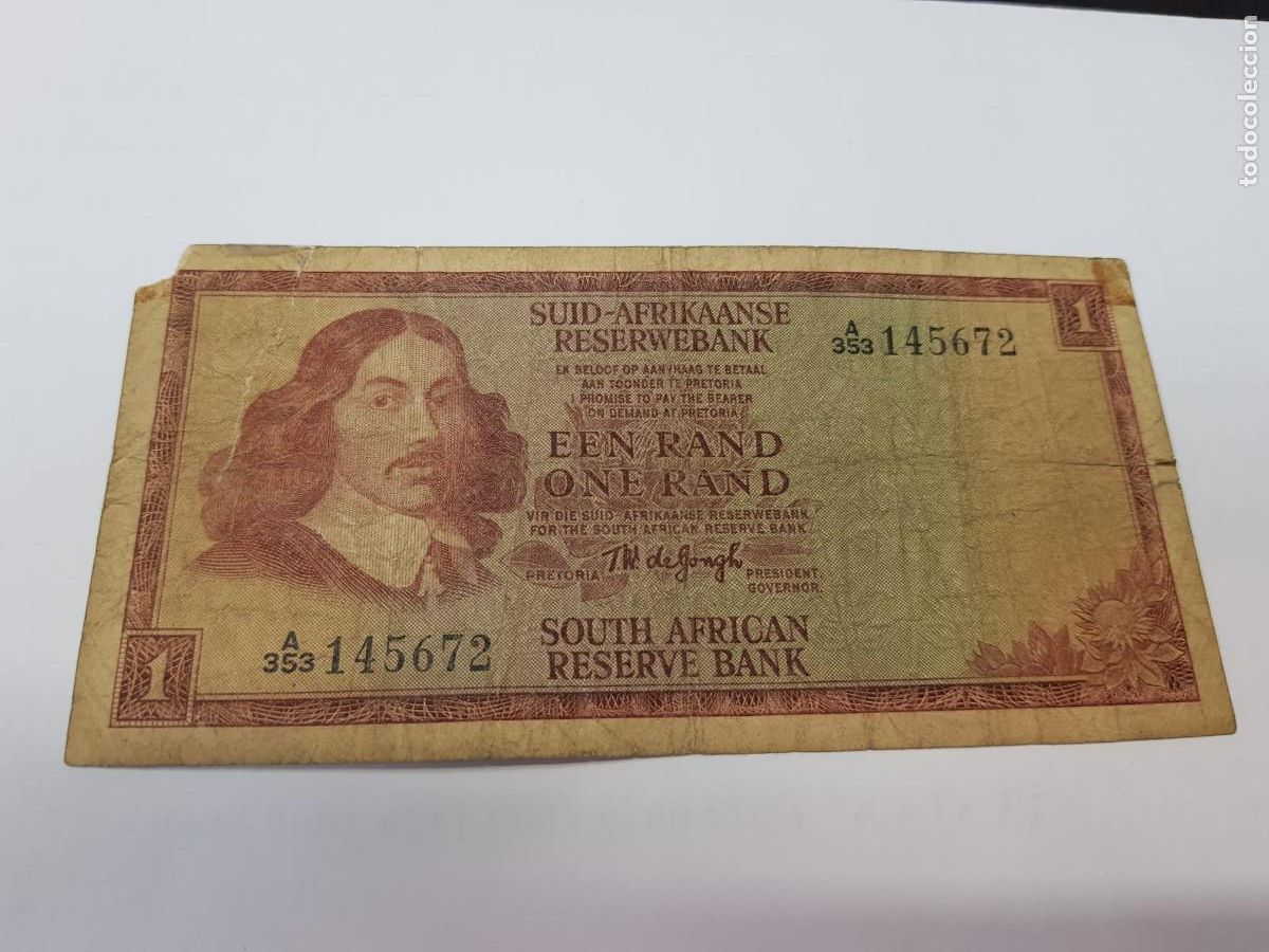 Billetes extranjeros: SUDAFRICA- 1 RAND-1973