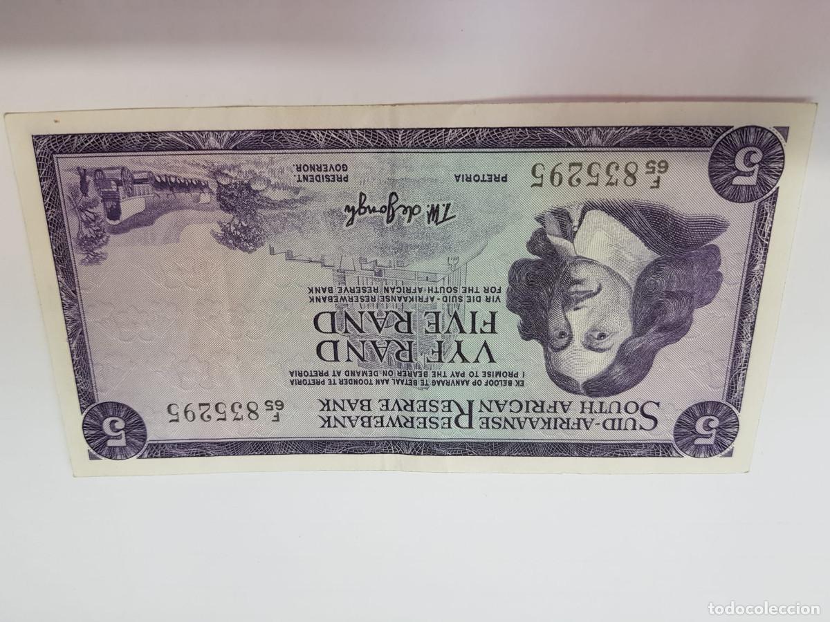 Billetes extranjeros: SUDAFRICA- 5 RAND-1976