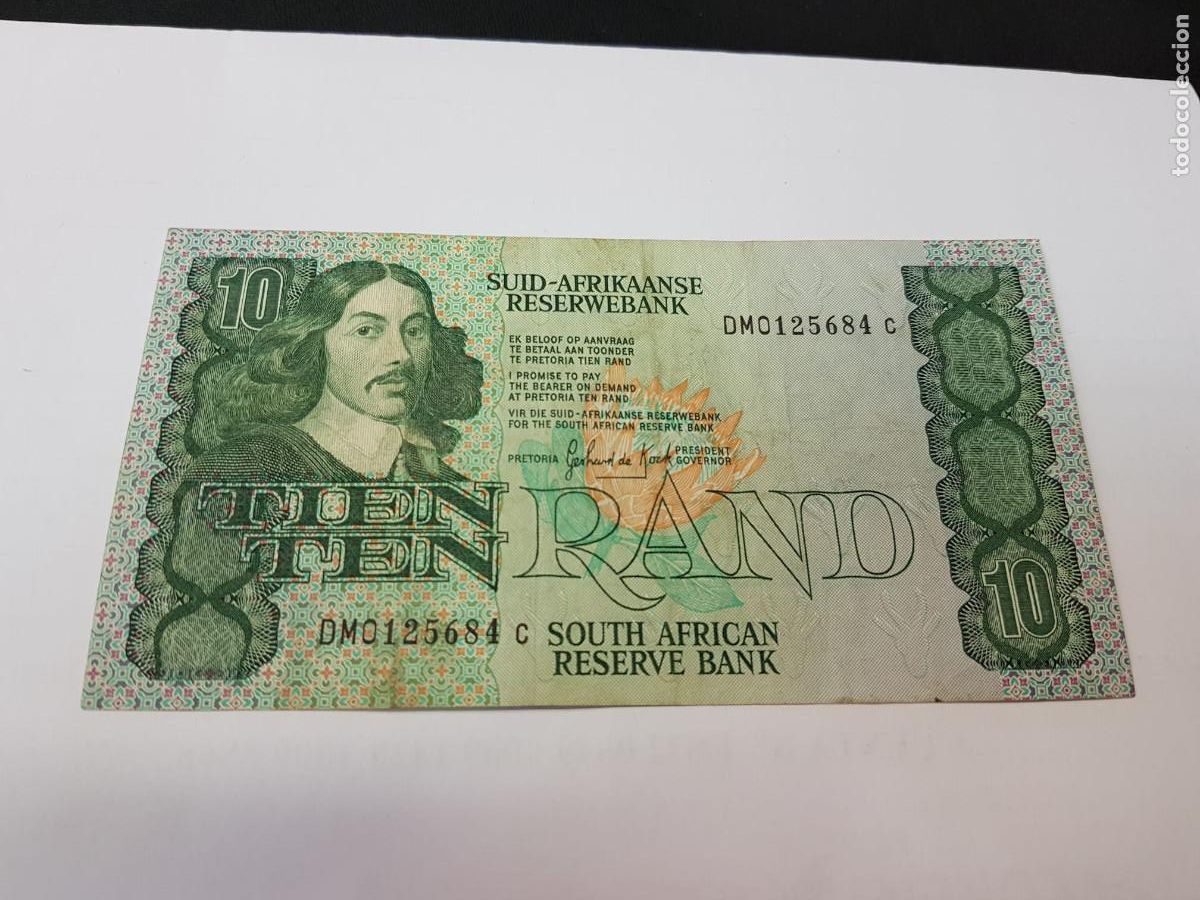 Billetes extranjeros: SUDAFRICA- 10 RAND-1990-1993