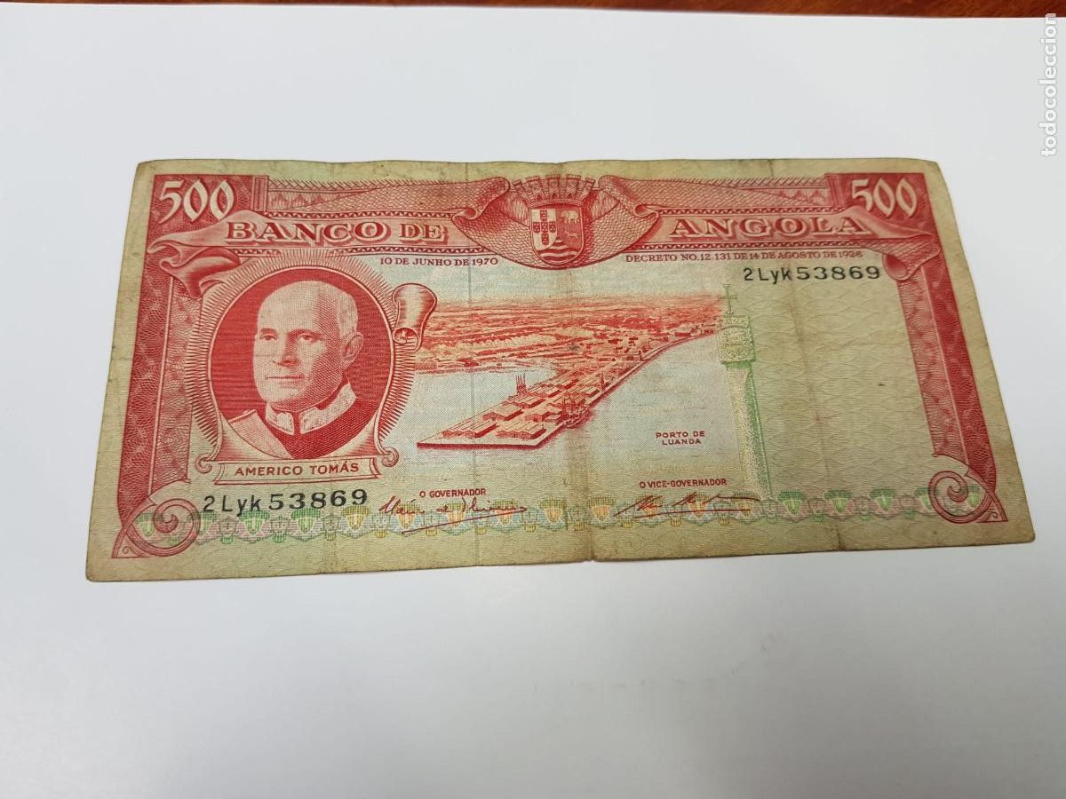 Billetes extranjeros: ANGOLA-500 ESCUDOS-1970