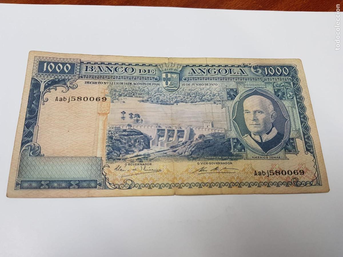 Billetes extranjeros: ANGOLA-1000 ESCUDOS-1970