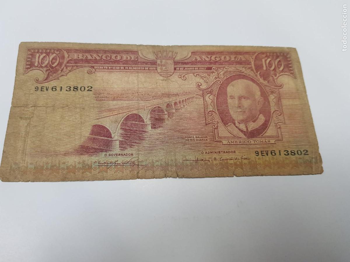 Billetes extranjeros: ANGOLA-100 ESCUDOS-1962