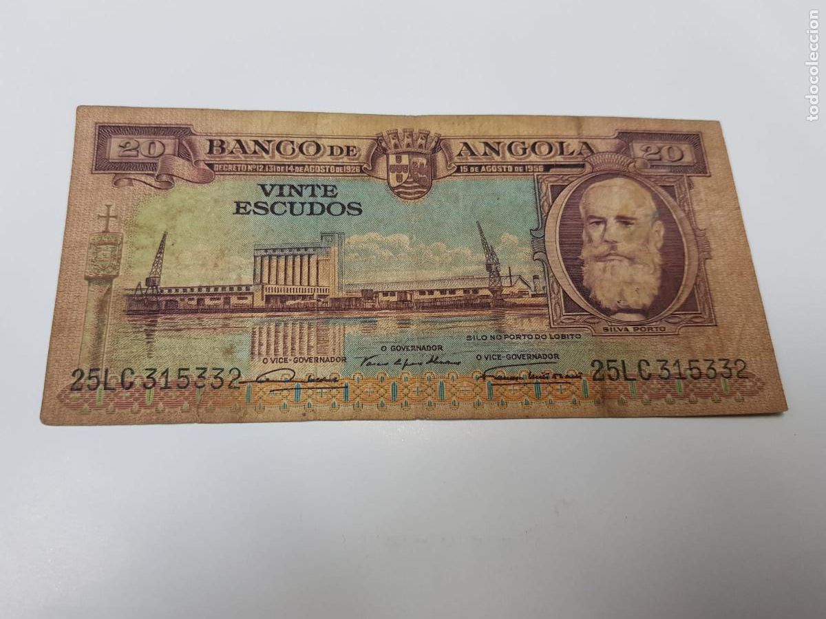 Billetes extranjeros: ANGOLA-20 ESCUDOS-1956