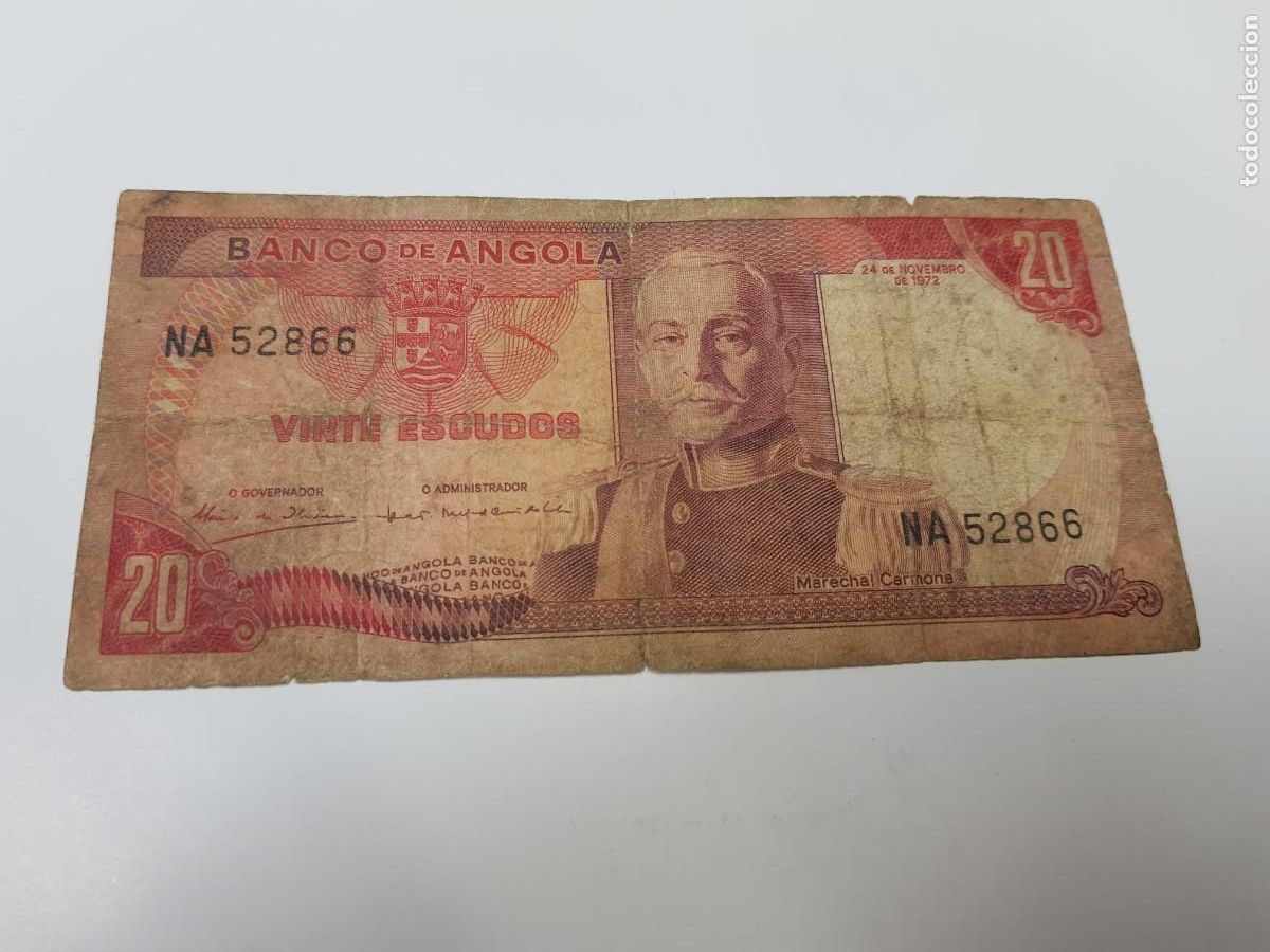 Billetes extranjeros: ANGOLA-20 ESCUDOS-1972