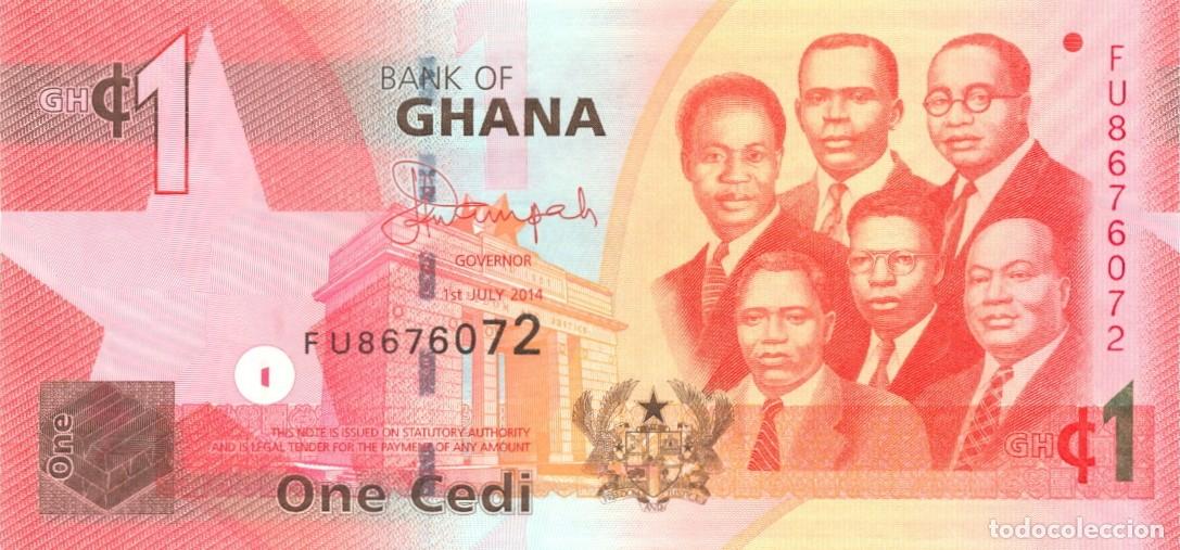 Billetes extranjeros: GHANA BILLETE DE 1 CEDI 2014. NUEVO