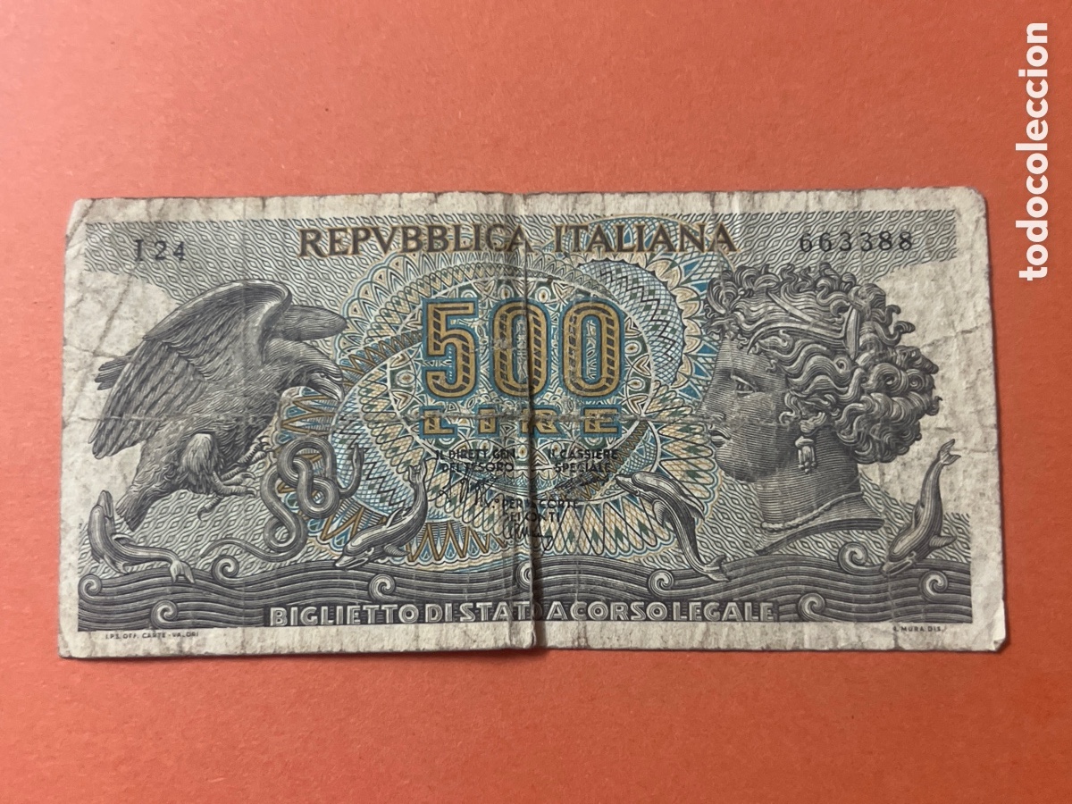 Billetes extranjeros: HB42. Billete Italia 500 liras