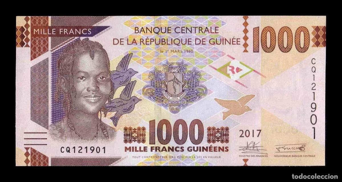 Billetes extranjeros: Guinea 1000 Francos 2017 Pick 48b Sc Unc
