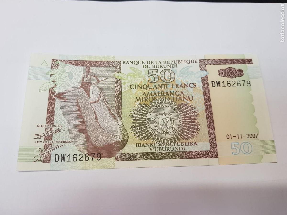 Billetes extranjeros: BURUNDI-50 FRANCOS-2007