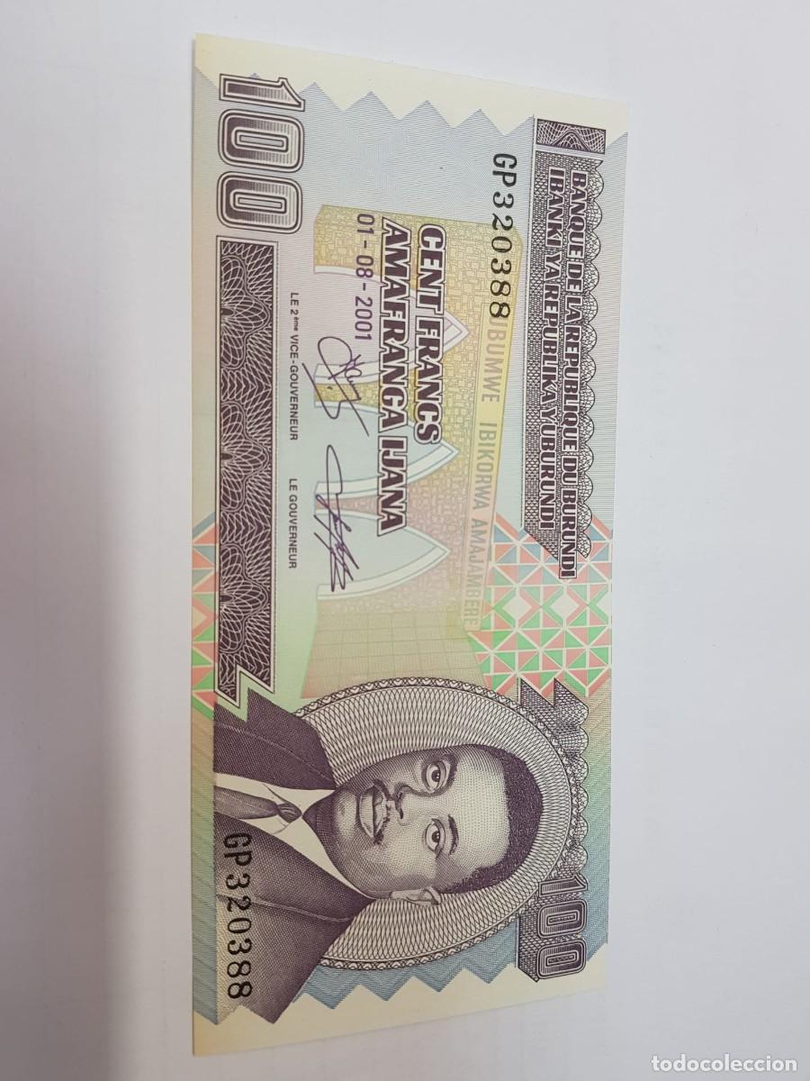 Billetes extranjeros: BURUNDI-100 FRANCOS-2001