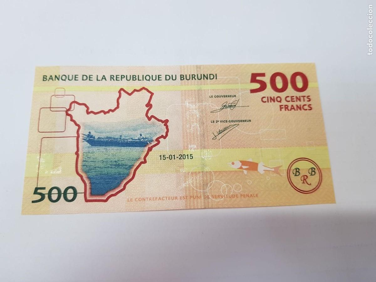 Billetes extranjeros: BURUNDI-500 FRANCOS-2015