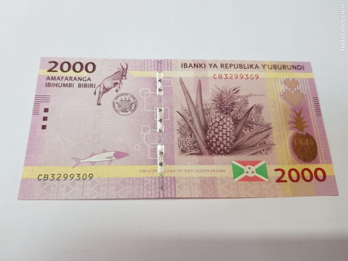 Billetes extranjeros: BURUNDI-2000 FRANCOS-2015
