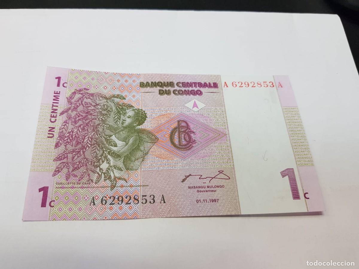 Billetes extranjeros: CONGO-1 CENTIMO-1997
